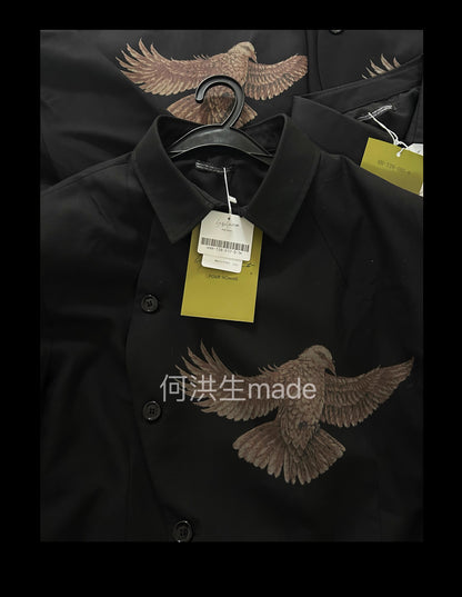 Yohji AW08 ’Broken Soldier’ Jacket - Pigeon Print Kendo-Style Blazer