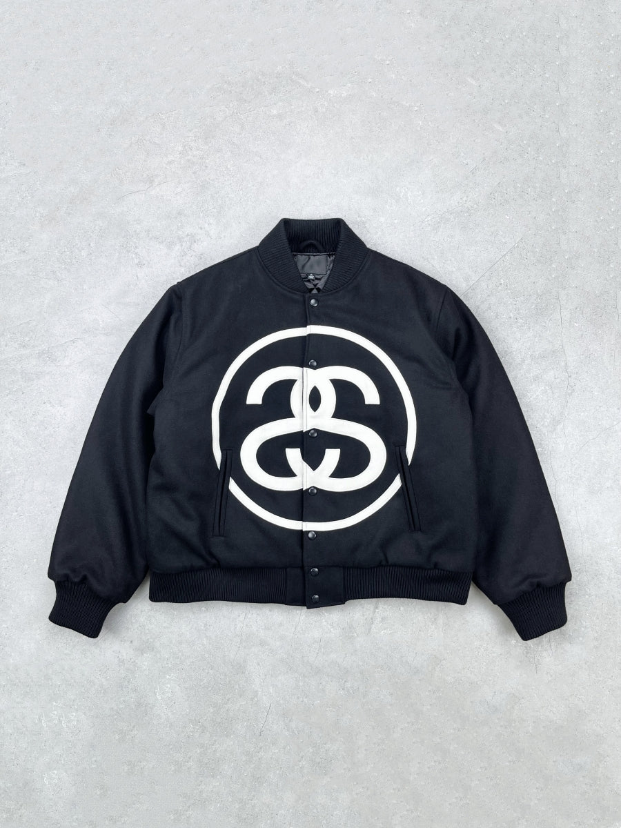 i795 Double-S Stussy Wool Varsity Jacket – Heavyweight Loose Baseball