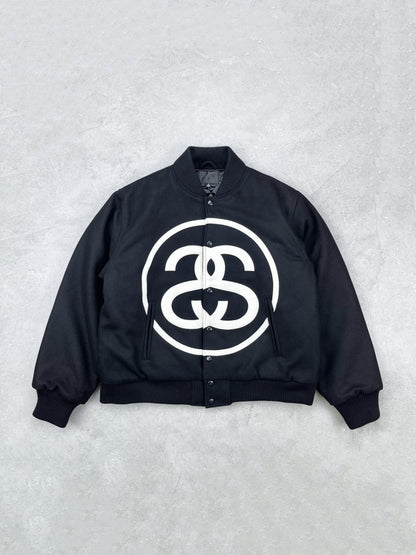 i795 Double-S Stussy Wool Varsity Jacket – Heavyweight Loose Baseball
