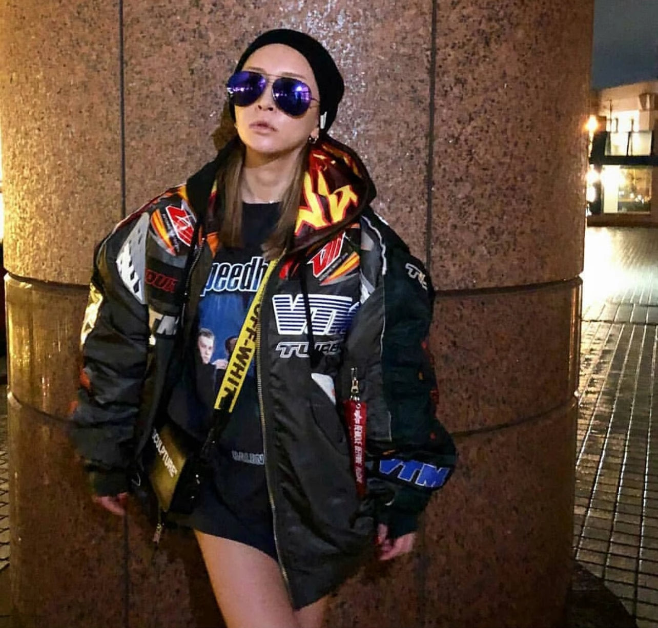 VTM Bomber Jacket Vetement Embroidered Patchwork Detail Racing Hoodie - Size avaliable S M L