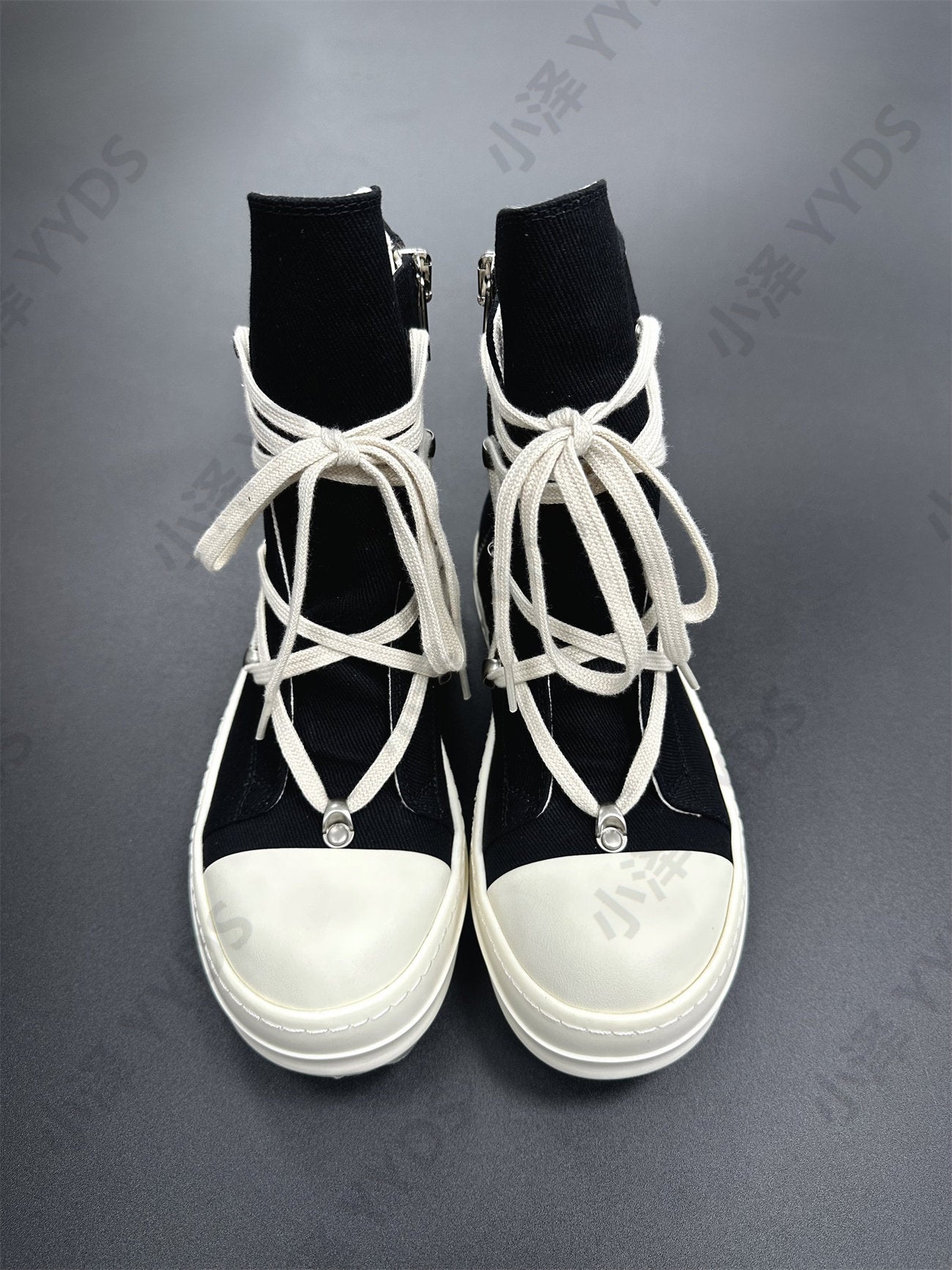 Self-made Pentagram Rick Owens DRKSHDW Sub-line High-top Canvas Gothic Shoes