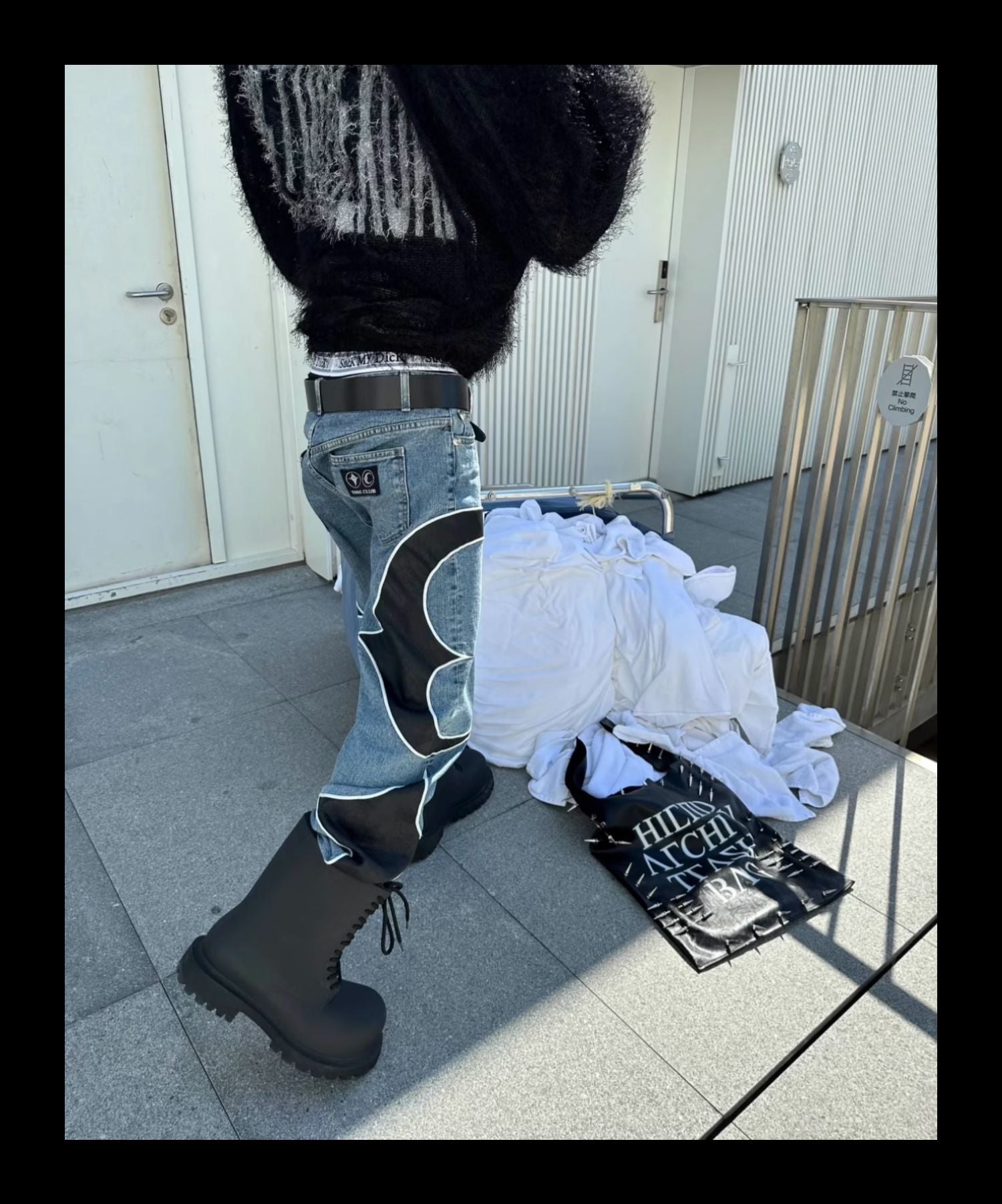 Thug Club Vintage Washed Crescent Patchwork Jeans Henry Lau ASAP Rocky Edition - Size avaliable S ~ XL