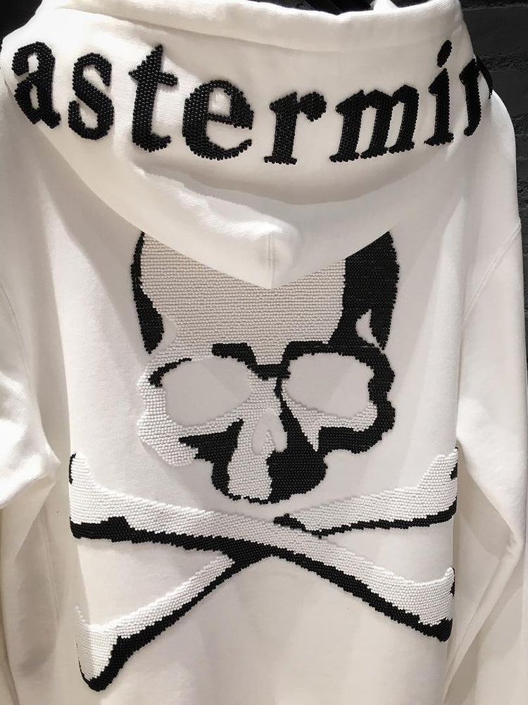 MASTERMIND Beaded Skull Zip-Up Hoodie - 580g Heavyweight - donclickin
