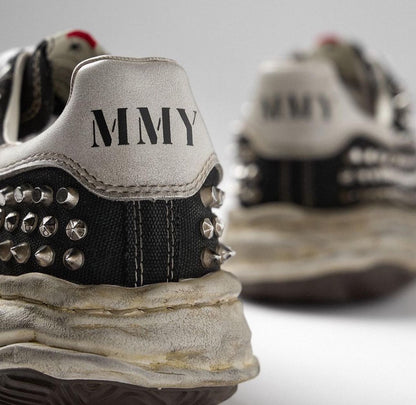 Mihara MMY A13FW736 Studded Distressed Sneakers Melting Canvas Shoes