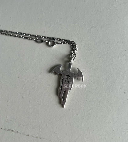 UNDERCOVER AW02 ’Vampire’ Pendant Necklace - 925 Silver Demon Talisman