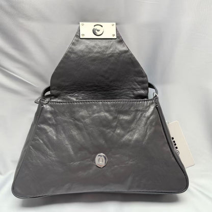 MM6 Maison Vintage Distressed Embossed Flap Messenger Margiela Leather Bag