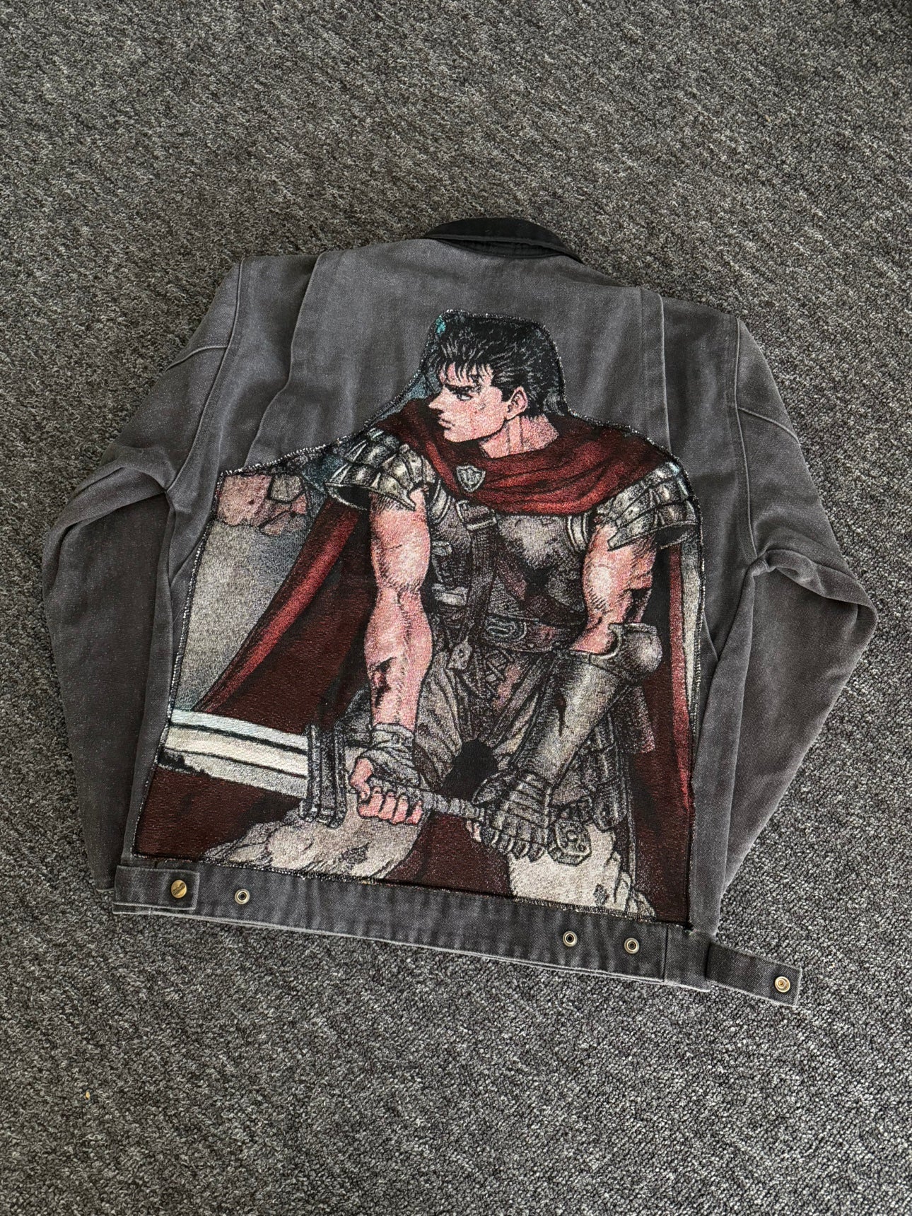 Custom Berserk "Guts" Canvas Jacket - Washed Carhartt J97 Detroit Remake | Donclickin 