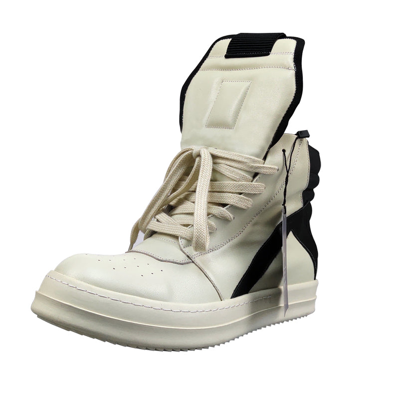 Rick Owen Reverse Triangle High-Top Leather Shoes Thick Sole Sneakers
