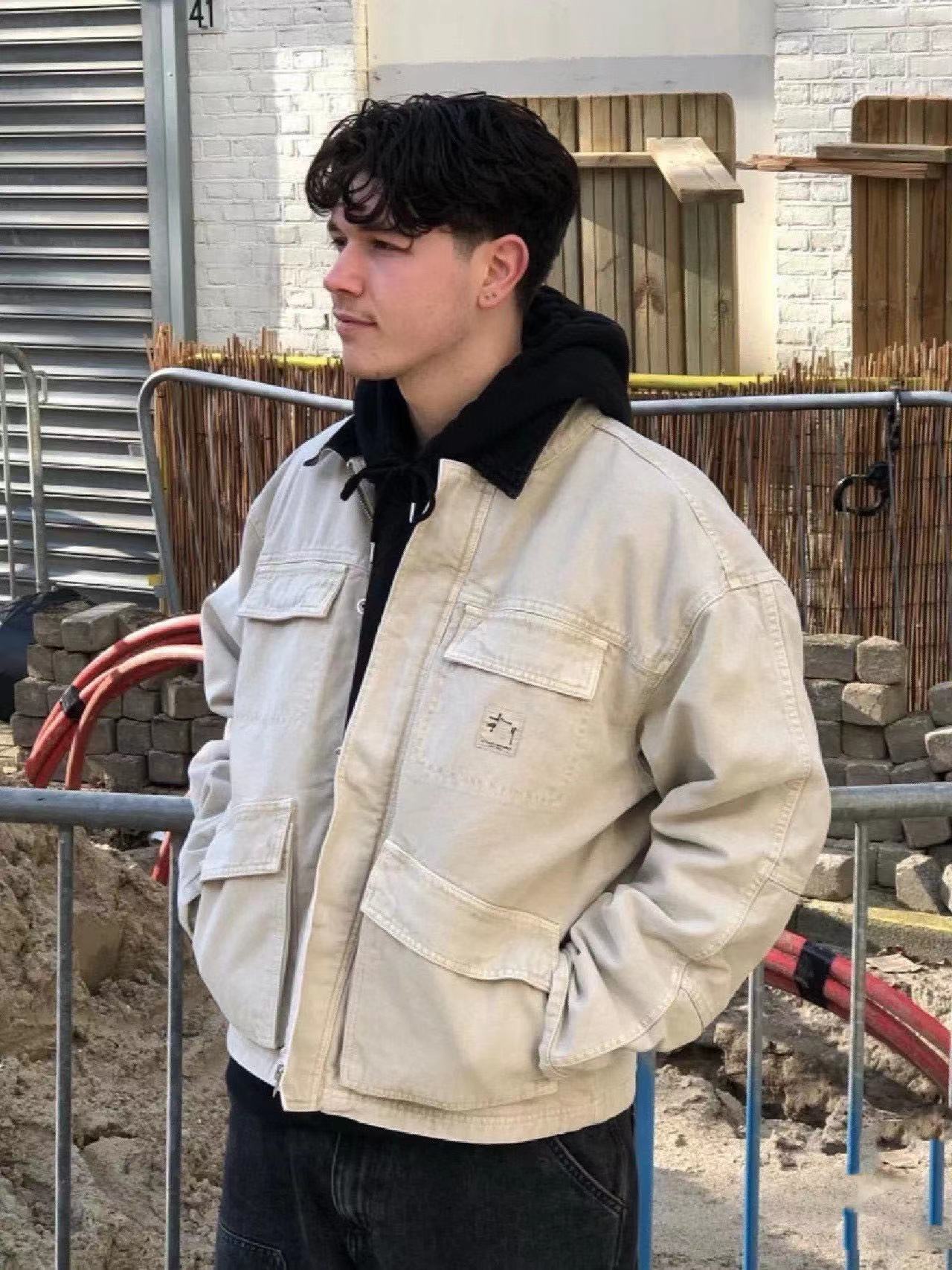 Stussy Vintage Washed Denim Carhartt Workwear Jacket – Detroit J97 Coat