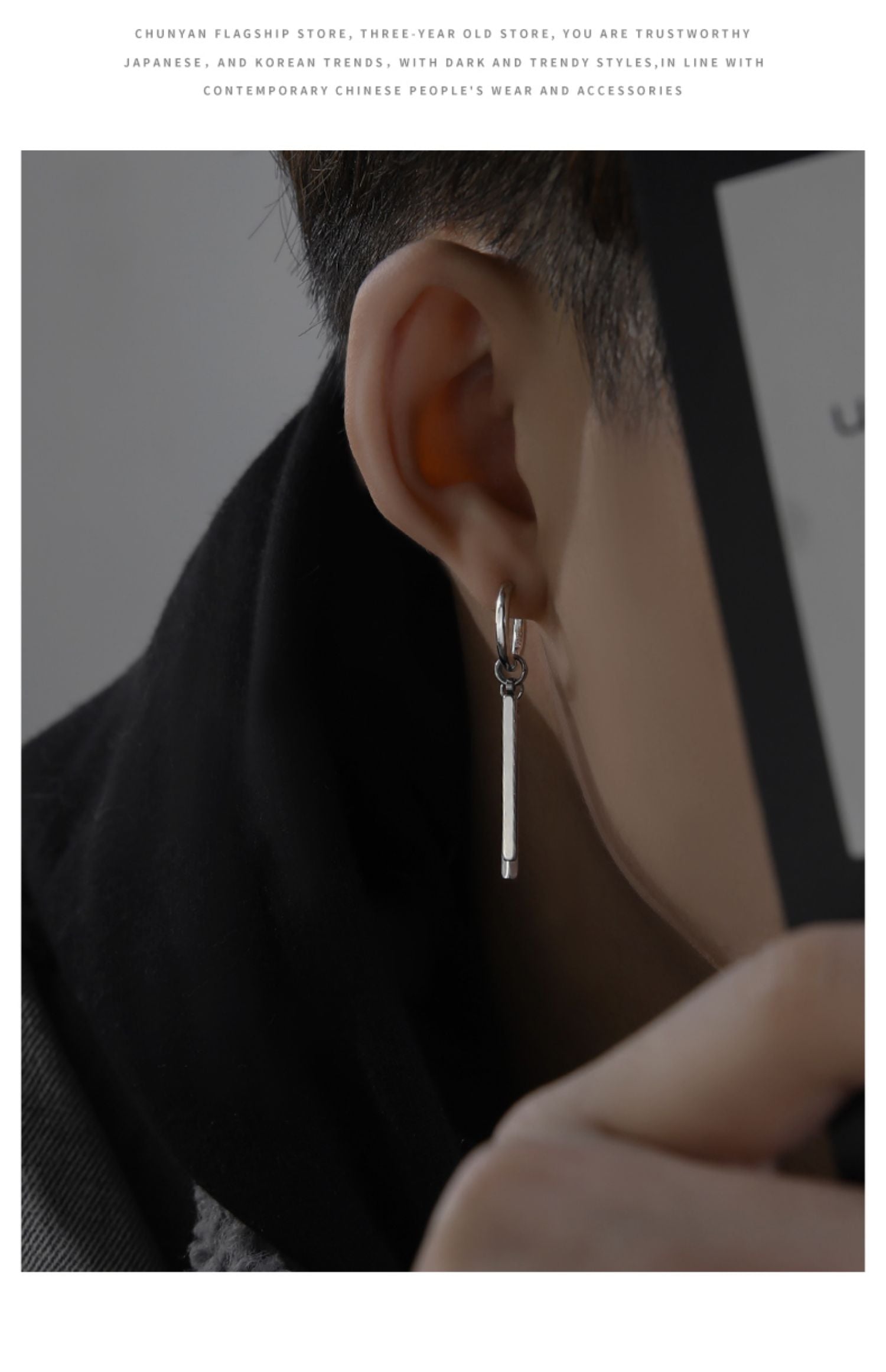 S925 Sterling Swagger: Zoro’s Silver Ear Stud for Men’s Samurai