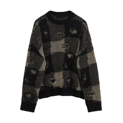 donclick Our Legacy 24FW Distressed Knit Sweater -Round Neck Destroyed Pullover