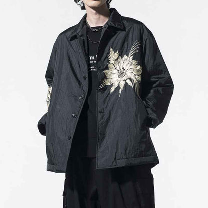 Yohji SYTE Nylon Lightweight Embroidered Floral Loose Jacket Coat - Size avaliable S~XL