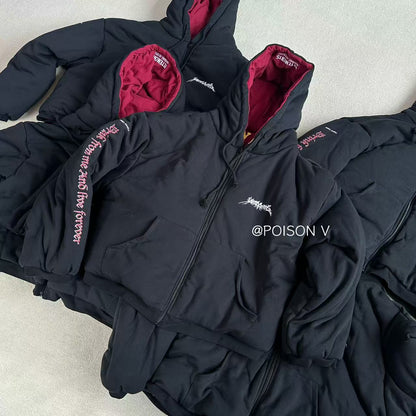 VET 17AW Archive-Grade Reversible Bomber – Dual-Sided Heavyweight Cotton Hoodie