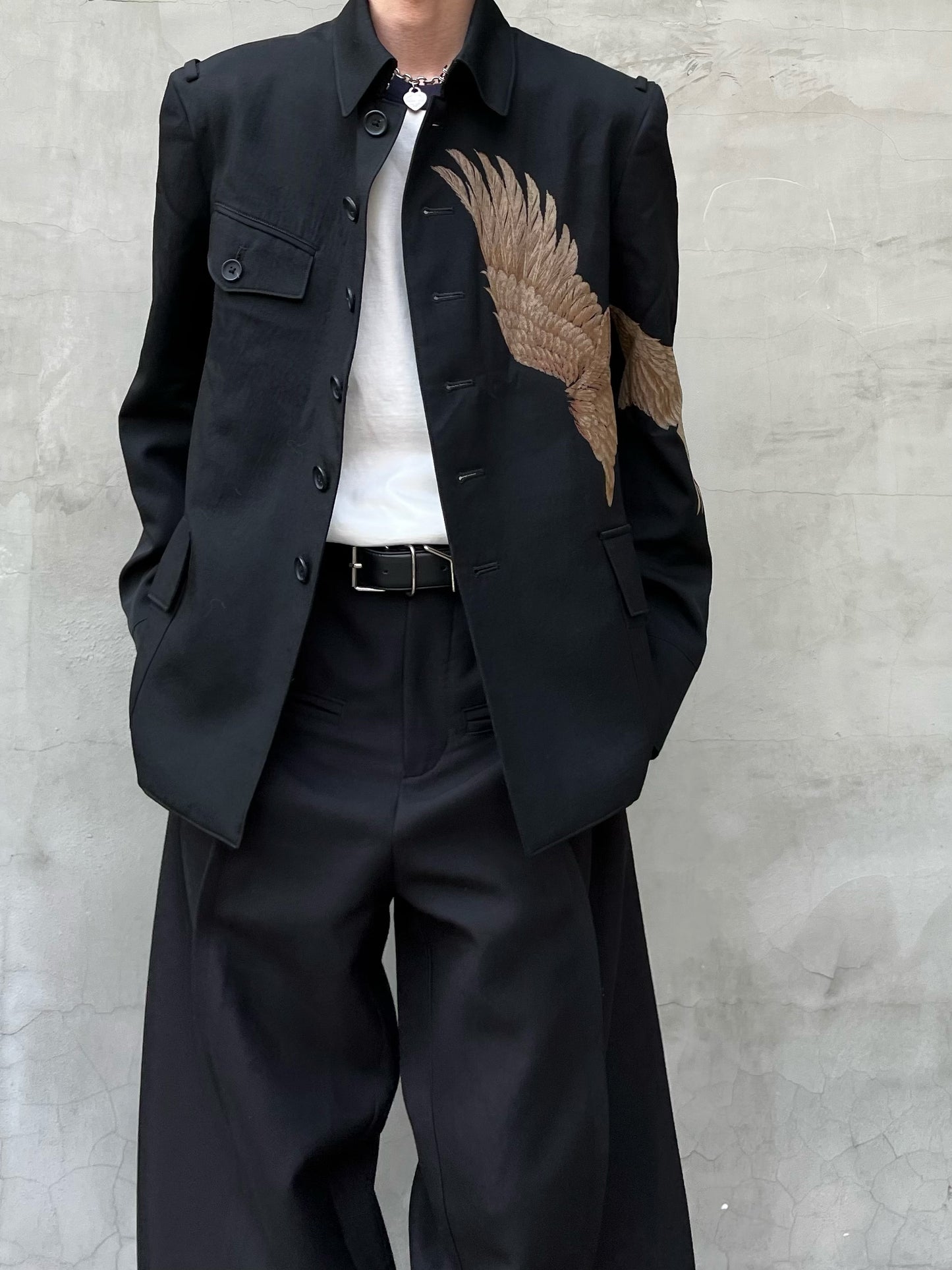 Yohji Yamamoto ’Fading Soldier’ Discharge Print Single-Breasted Jacket