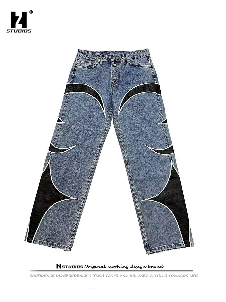 Thug Club Vintage Washed Crescent Patchwork Jeans Henry Lau ASAP Rocky Edition - Size avaliable S ~ XL