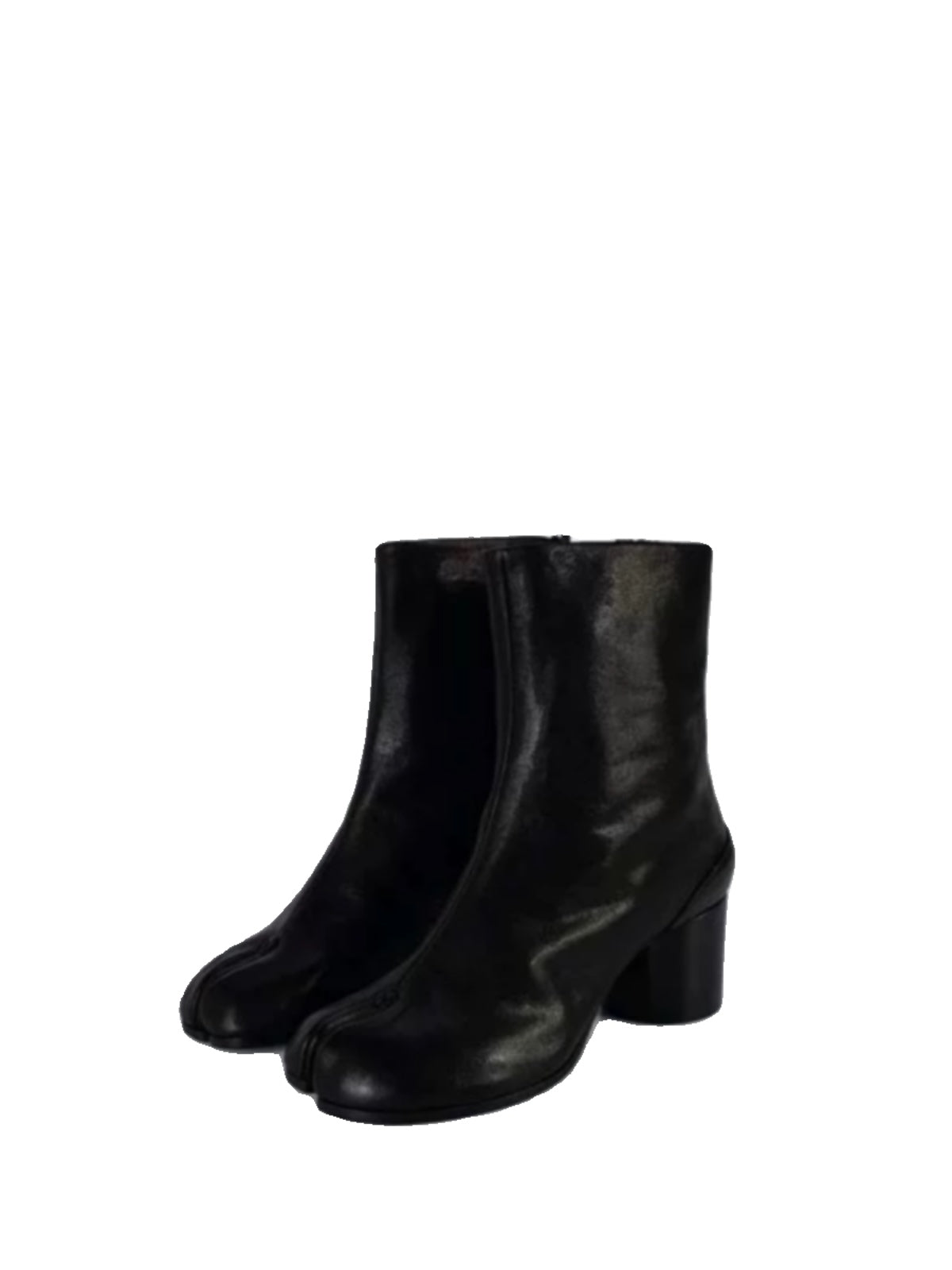 25AW Women’s Tabi Heel Boots - 8cm Stiletto Calfskin Split-Toe Ankle Boots