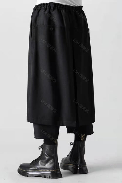 24SS Yohji Yamamoto Double-Layer Skirt Pants – Lightweight Wrinkle-Resistant - Size avaliable S ~ XL