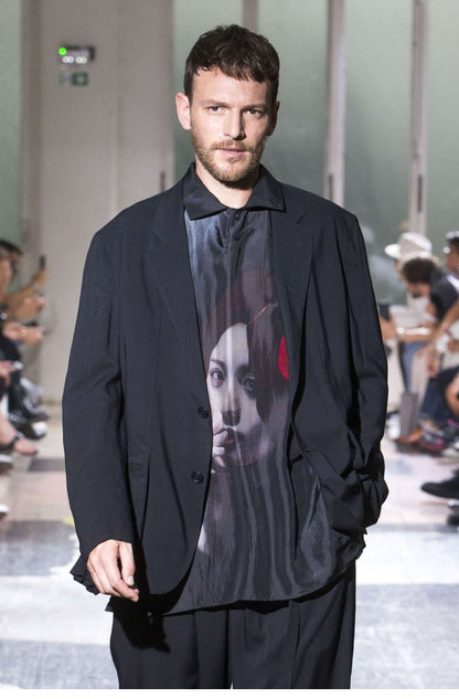 Suzume Uchida "Smoking Girl" Silk Shirt - Yohji Archive Darkwear -  