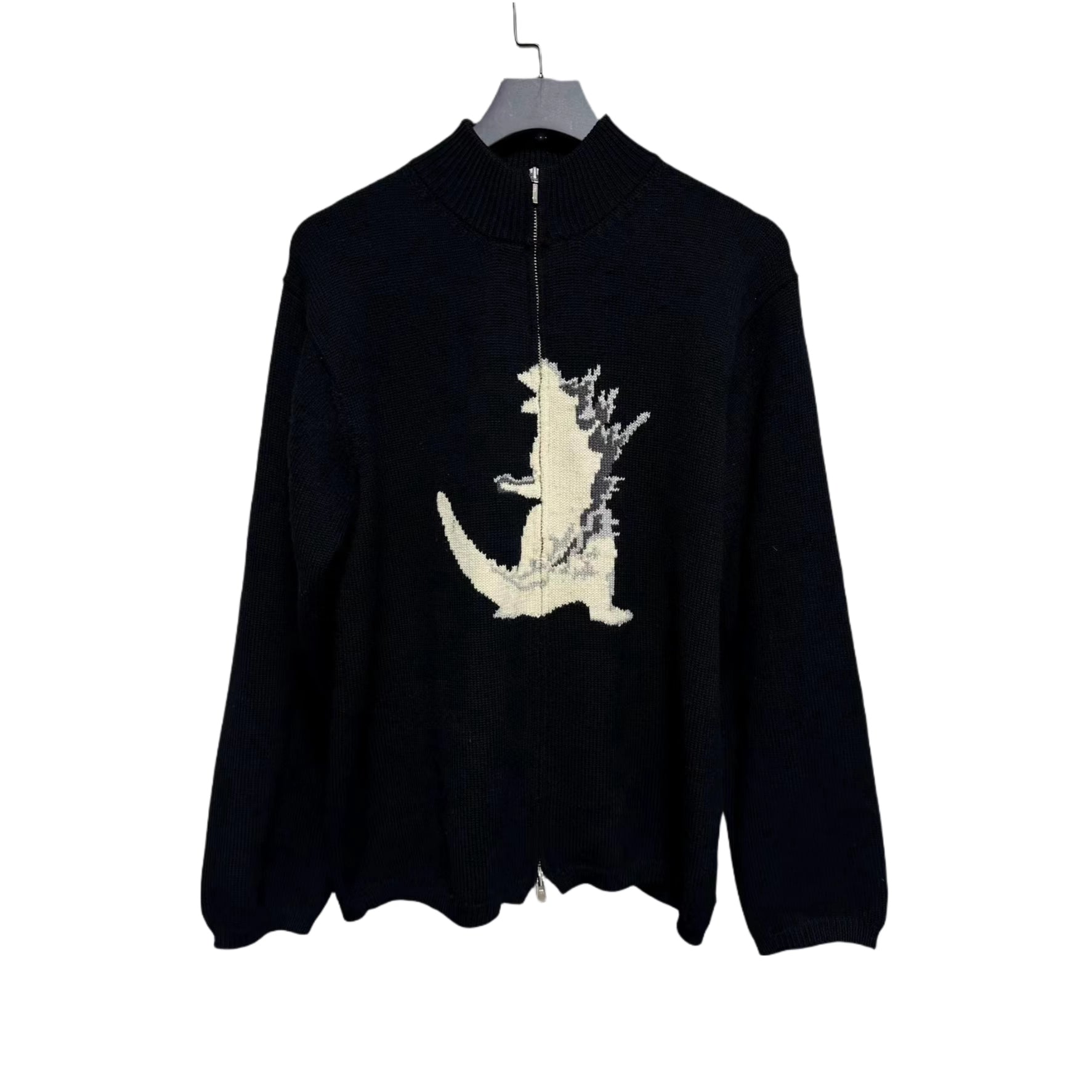 Yohji Yamamoto Y’s Men Godzilla Wool Knit Double-Zip Cardigan Jacket