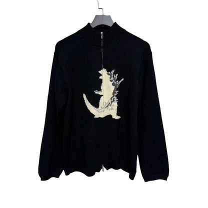 Yohji Yamamoto Y’s Men Godzilla Wool Knit Double-Zip Cardigan Jacket