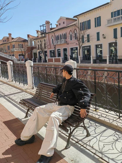 23AW Runway Designer B Vers. Off-White Distressed Cargo Work Pants Detachable - Size avaliable S M L XL