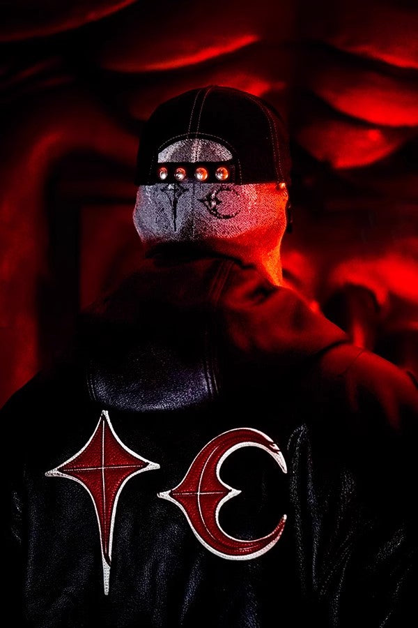 Thug Club Heavyweight Washed Goatskin Hooded Leather Short Padded Jacket