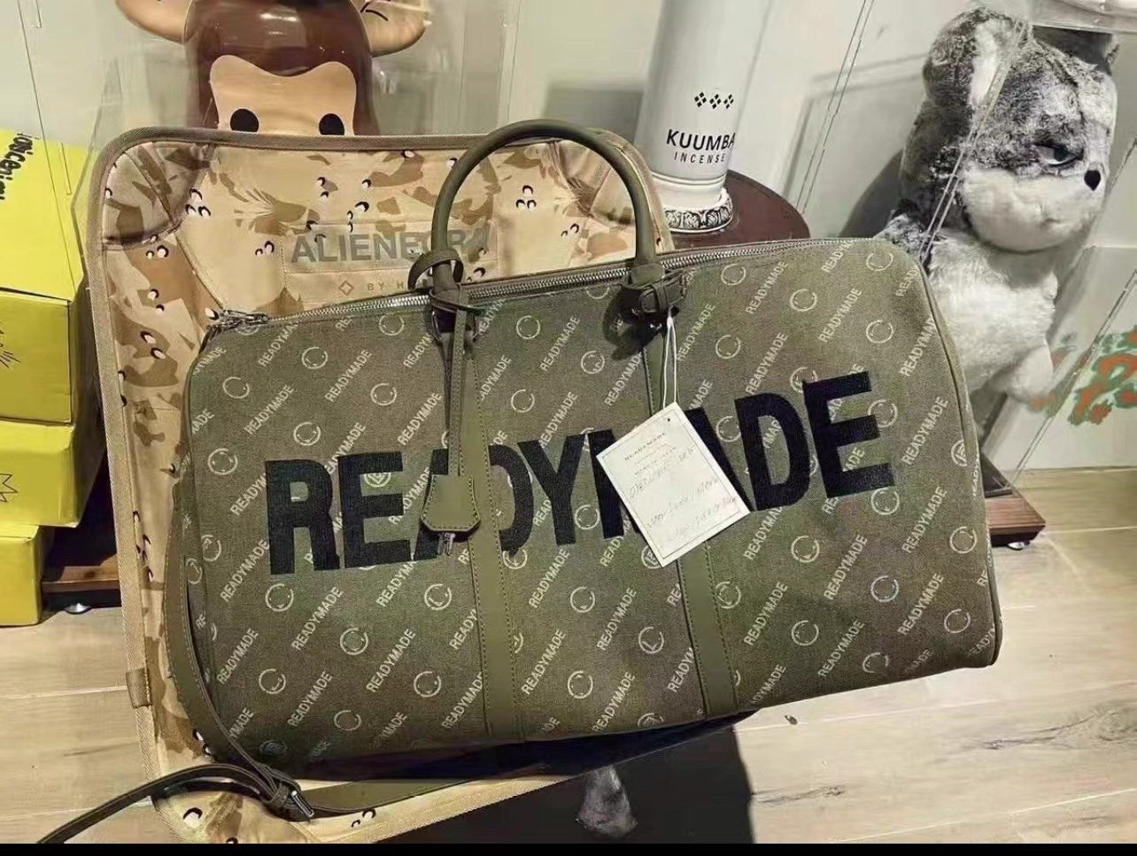 Edison Chen x Readymade Army Canvas Large Bucket Bag Travel & Crossbody Gym - Green