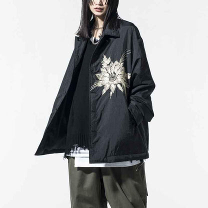 Yohji SYTE Nylon Lightweight Embroidered Floral Loose Jacket Coat - Size avaliable S~XL