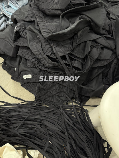 DVN AW24 Asymmetric Cocoon Zip Jacket - Nylon Utility Pants Set Oversized Pocket