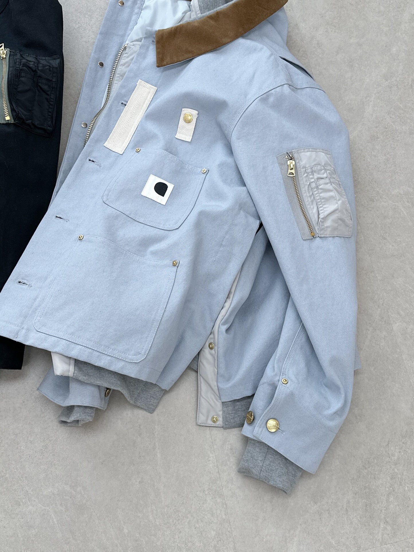 Detroit Double Collar Carhartt X Sacai Jacket Canvas Patchwork Workwear
