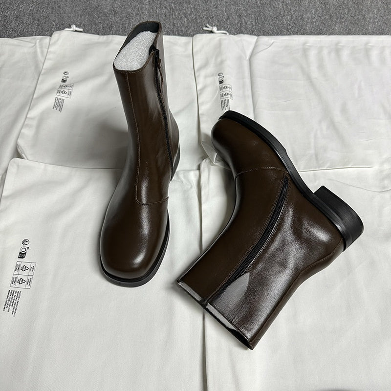 Our Legacy ’Camion’ Style Boots - Brown Leather Mid-Calf Chelsea