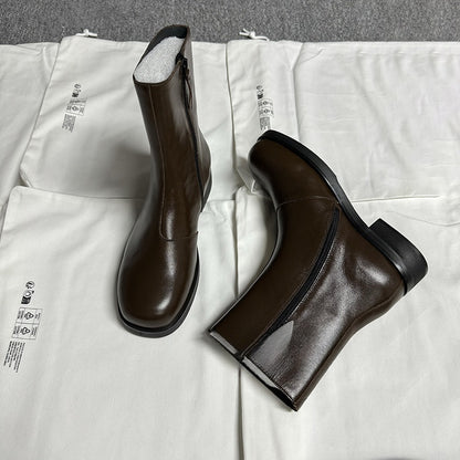 Our Legacy ’Camion’ Style Boots - Brown Leather Mid-Calf Chelsea