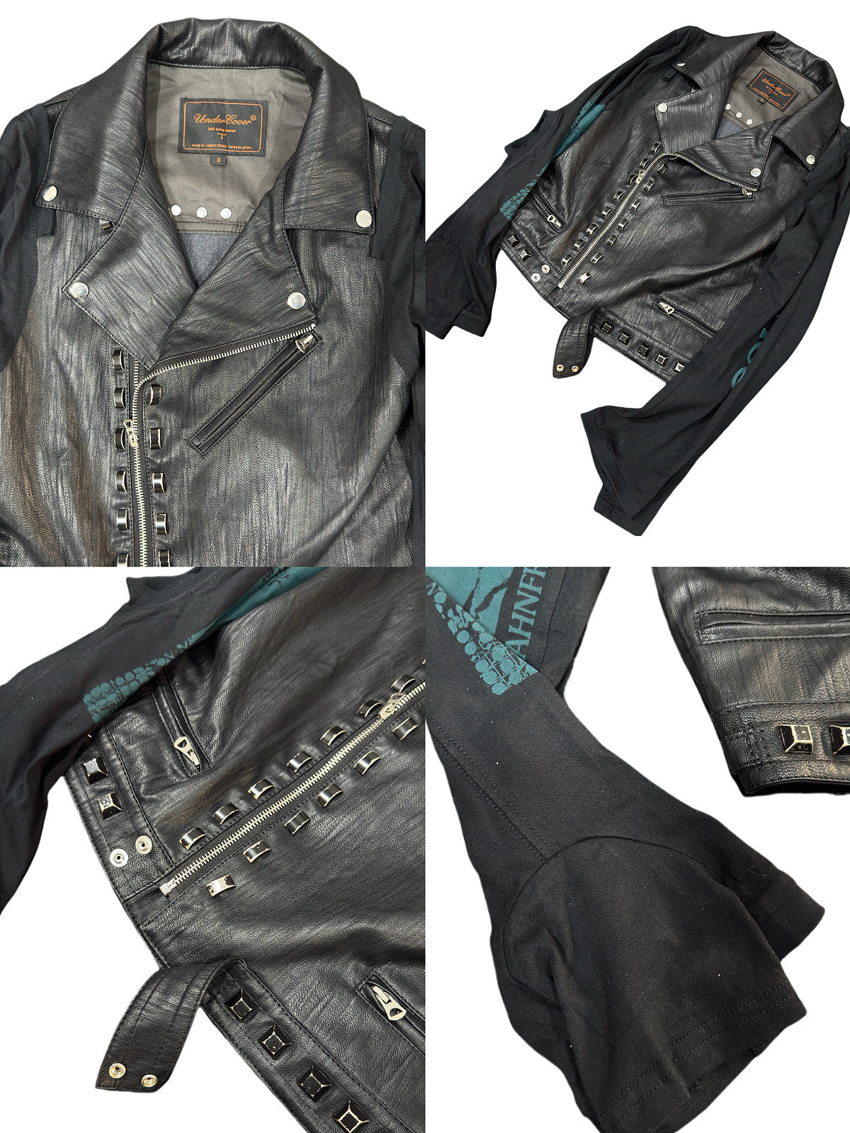 UNDERCOVER 06SS ’T’ Collection: Archive Studded Deconstructed Leather Jacket