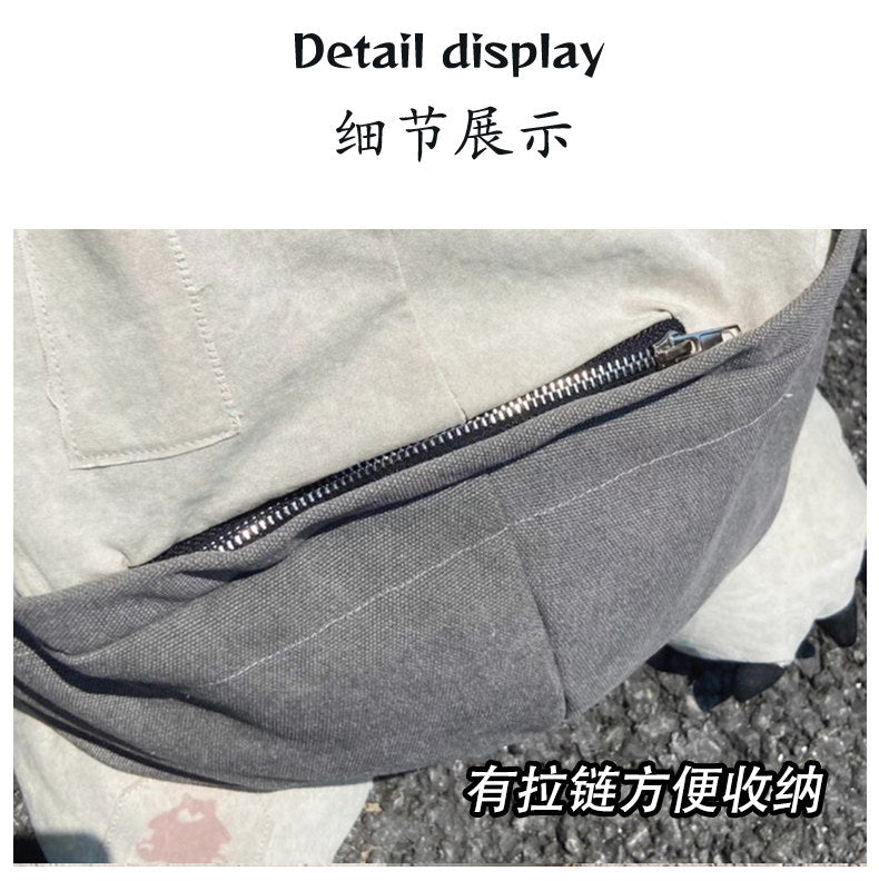 Snorlax Graphic Canvas Tote Bag - Anime Streetwear - SNORLAX