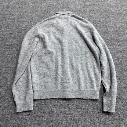 donclick 24FW Our Legacy Mohair Wool Blend Cardigan Light Grey Relaxed Fit Knit