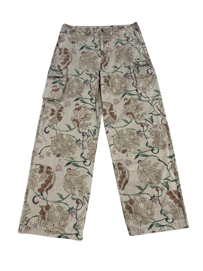 donclickin Our Legacy Floral Print Mountain Cargo Pants - Casual Brown Workwear