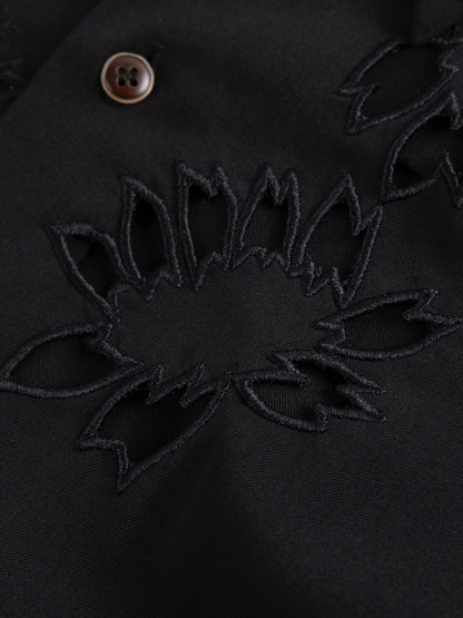 Yohji ’Flower & Youth’ Wool Shirt Jacket - Cherry Blossom Cut-Out Detailing