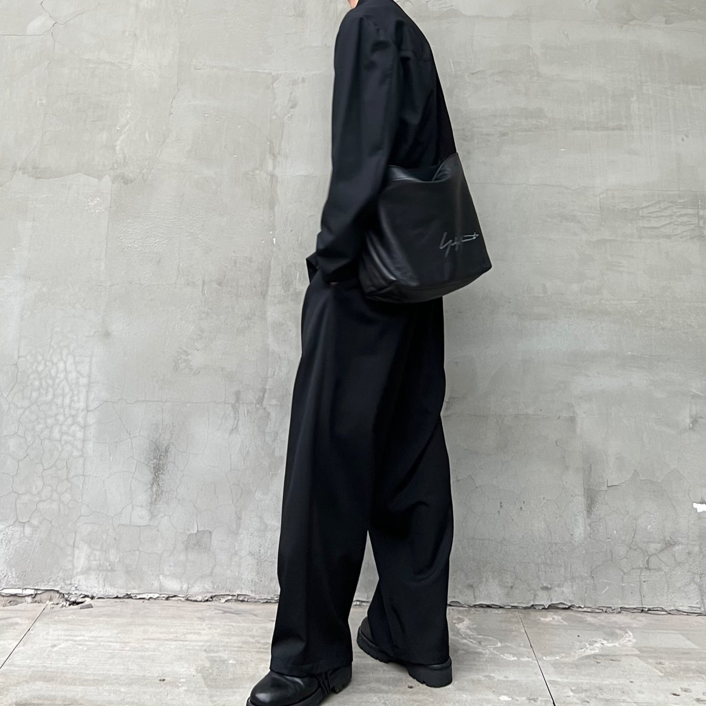 Yohji Yamamoto Twelve Pleat Wool Tapered Draped Wide Straight Trousers