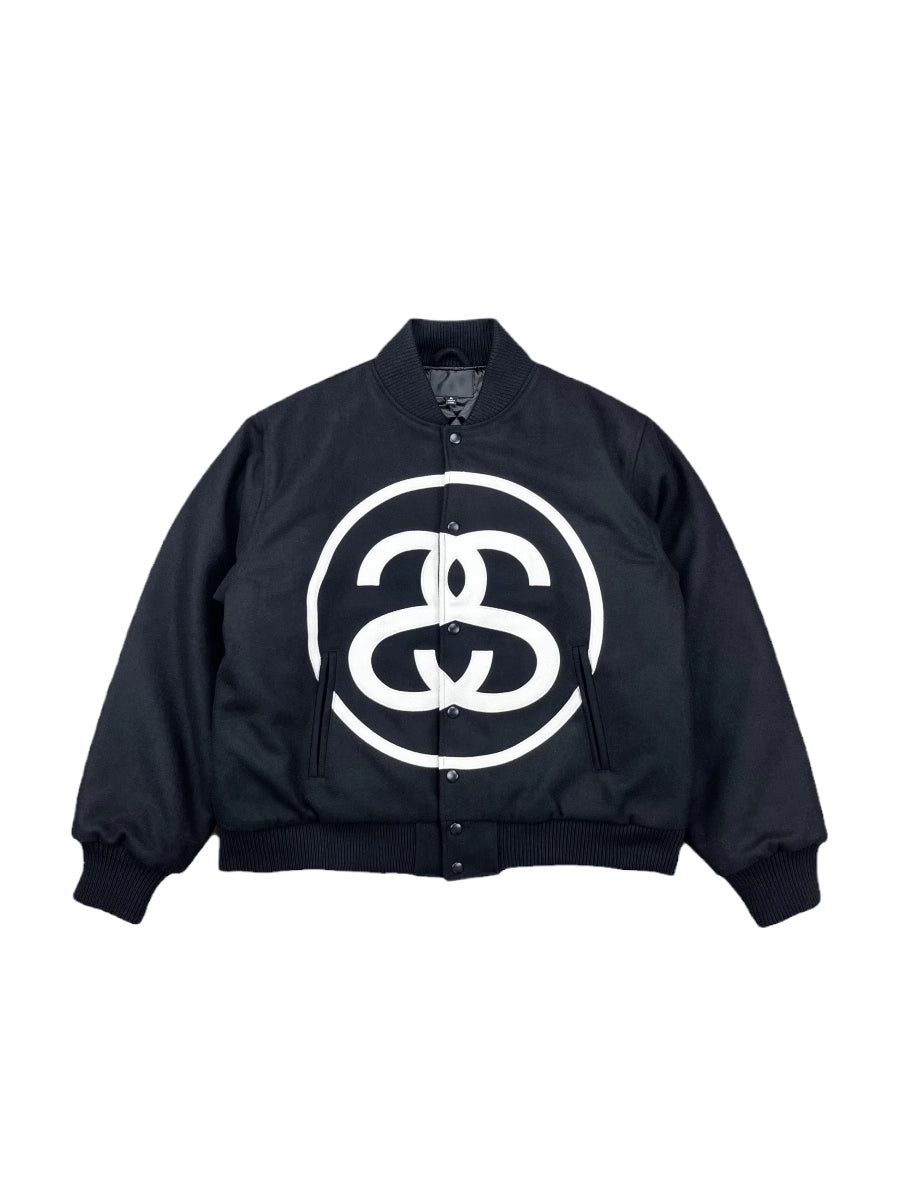 i795 Double-S Stussy Wool Varsity Jacket – Heavyweight Loose Baseball