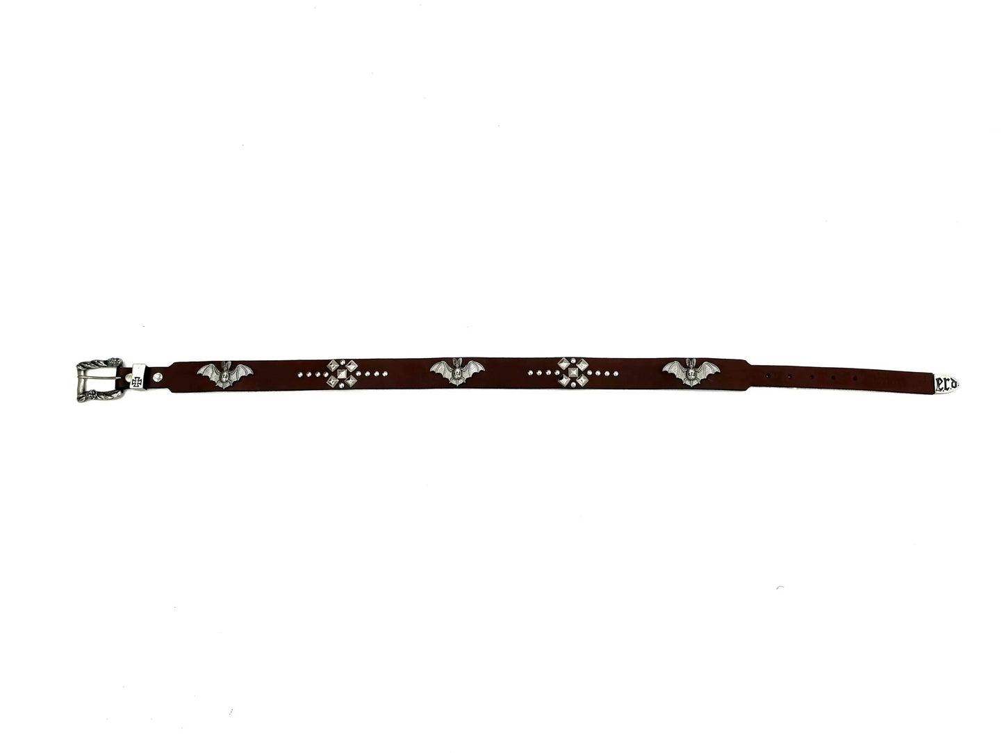 ERD SS24 ’Depressed Heir’ Bat-Studded Punk Belt - Top-Grain Cowhide Rocker Strap