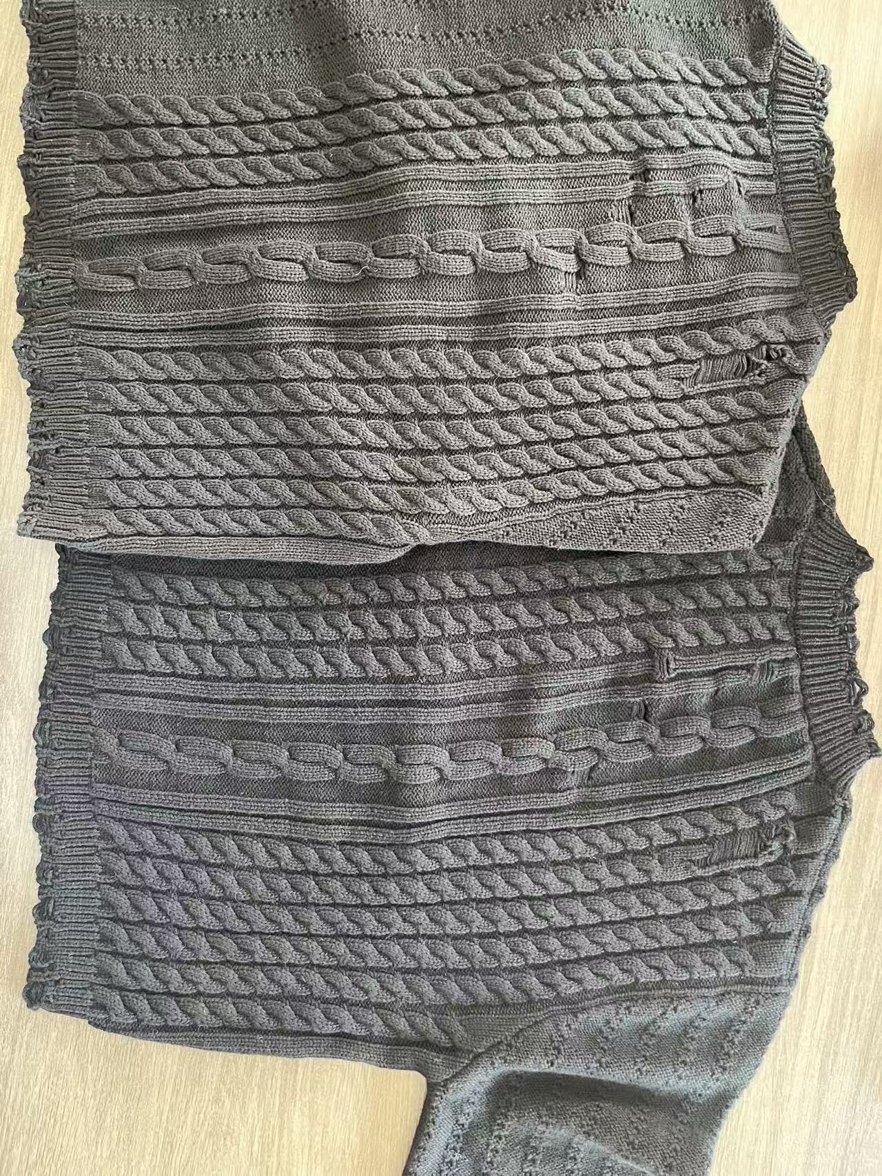 ERD 'Depressed Heir' Cardigan - Cashmere-Cotton Blend Cropped Knit Silver Buttons - Donclickin