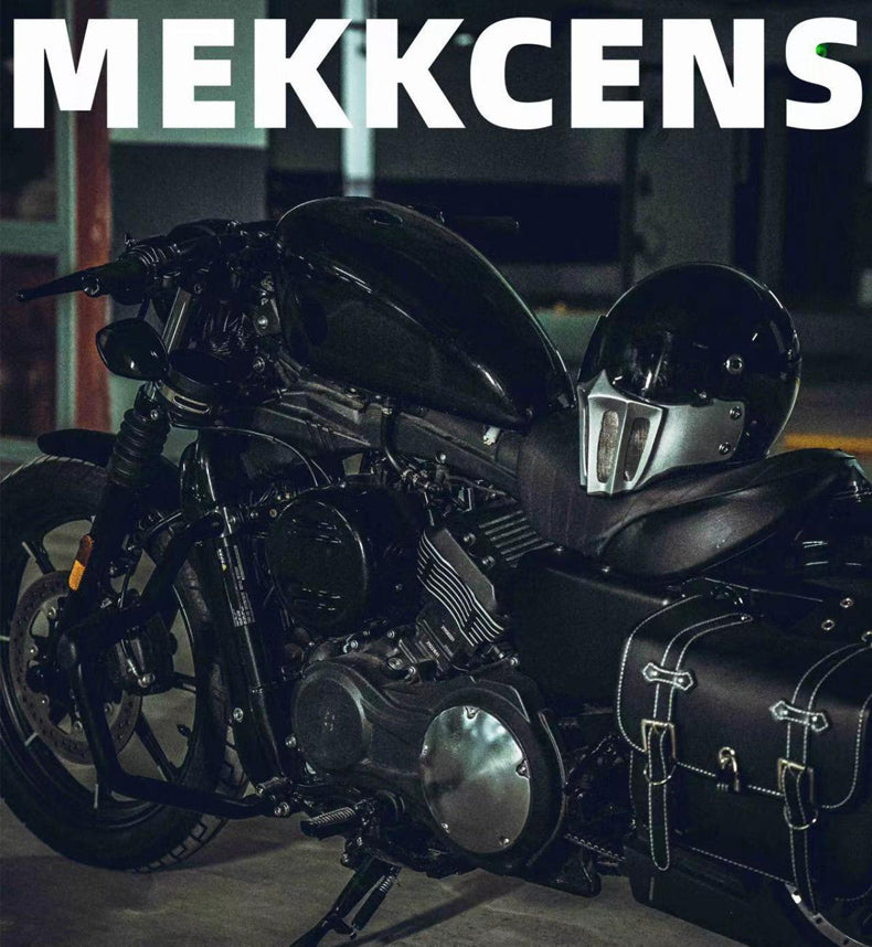 McKense Venom Anti-Fog Cruiser Motorcycle Helmet – Retro German Fiberglass Design