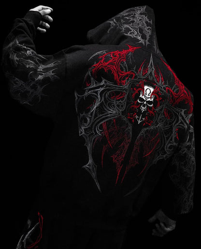 Breathedivinity Dark Gothic Zip-Up Hoodie - 420g French Terry
