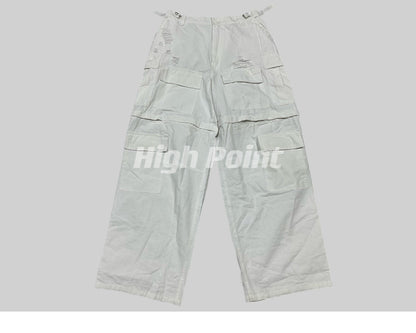 23AW Runway Designer B Vers. Off-White Distressed Cargo Work Pants Detachable - Size avaliable S M L XL