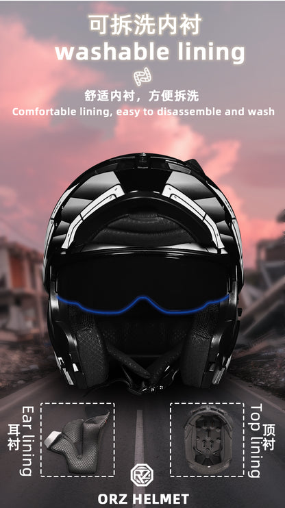 Mecha / 3C DOT Full Face Dual Visors Unisex /Bluetooth Motorcycle Helmet
