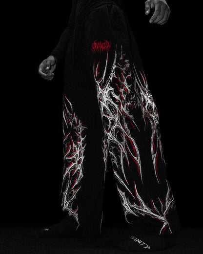 Breathedivinity Dark Thorns Sweatpants - 100% Cotton French Terry Loose Straight Leg