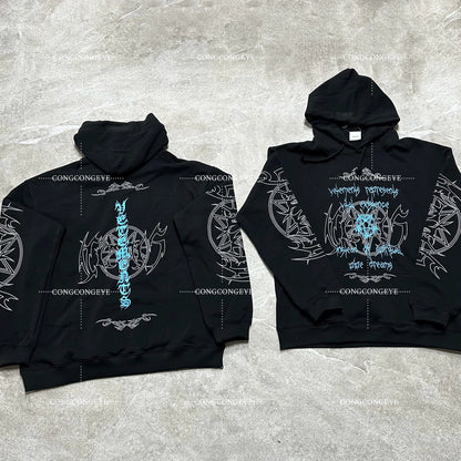 Vetements VTM 22SS Gothic Rage Hoodie Pentagram - Sanskrit Embroidery