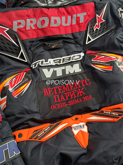 VTM Bomber Jacket Vetement Embroidered Patchwork Detail Racing Hoodie - Size avaliable S M L