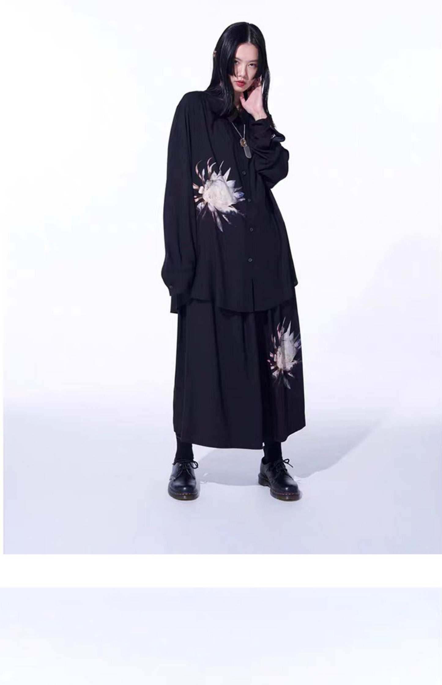 Donclickin Yohji Yamamoto Floral Print ’Queen of the Night’ Shirt Long Sleeve