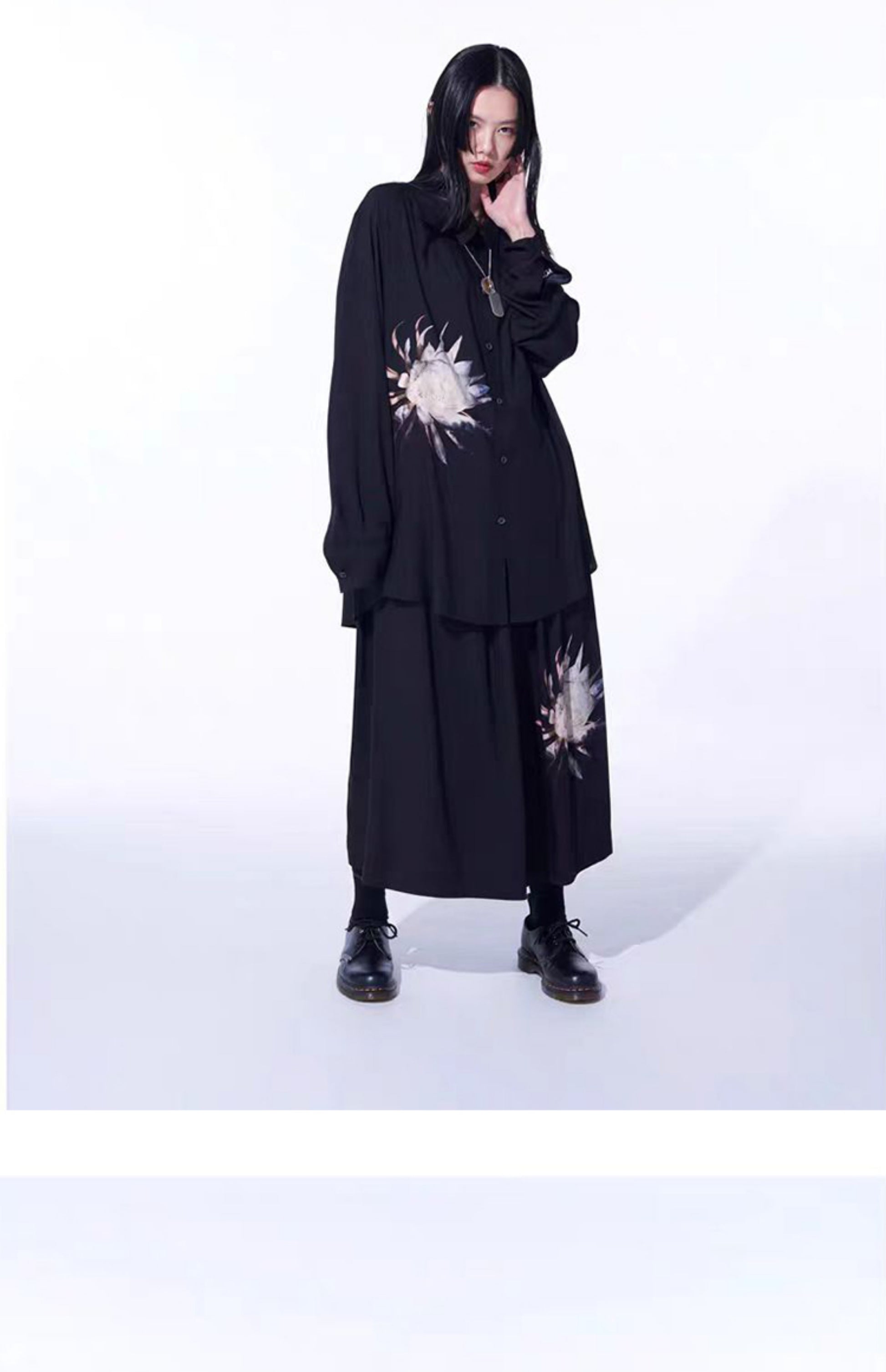 Donclickin Yohji Yamamoto Floral Print ’Queen of the Night’ Shirt Long Sleeve